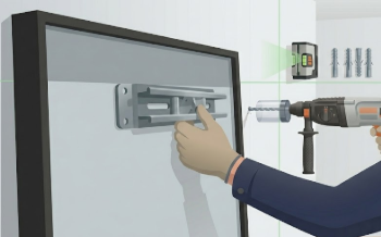 large mirror hanging