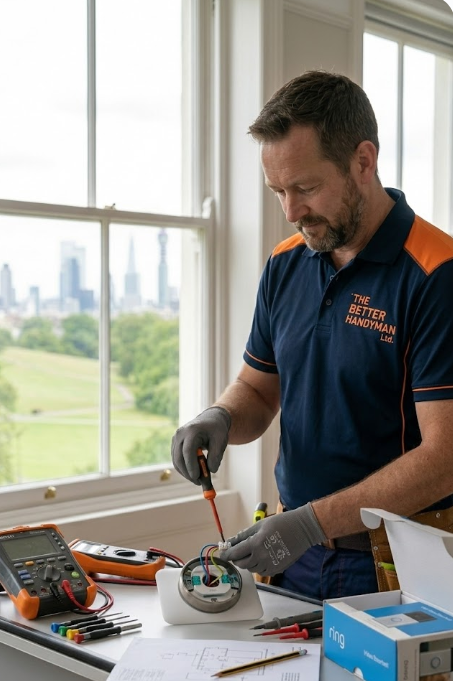 Primrose hill electrical handyman doing a firealarm instalation